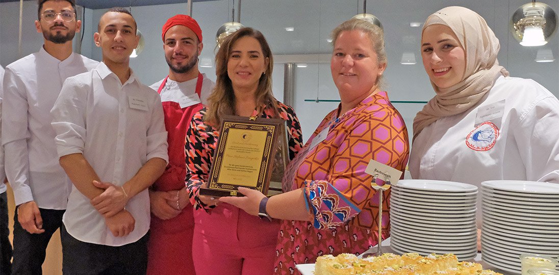 Im Bonhoeffer-Hotel Berlin. Azubis aus Talitha Kumi. Palästina.